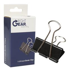 2337263 1.25 In. Black & Silver Binder Clips, Pack Of 12 - Case Of 72