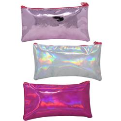 2336946 Purple, Silver & Pink Holographic Leather Pencil Case, 3 Assorted Style - Case Of 384