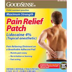 Good Sense 2332149 Pain Relief Patches With Lidocaine, 5 Count - Case Of 12