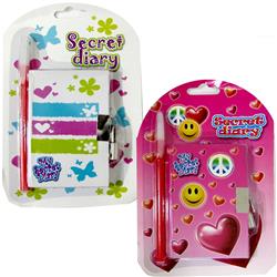 2339596 My Secret Diary With Lock Set, Assorted Design - Case Of 48
