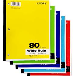 2340513 Wide-ruled 1 Subject Wireless Notebook - 80 Sheets - Case Of 24