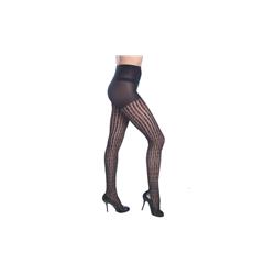 Broken Line Fashion Designed Textured Tights - One Size - Case Of 42