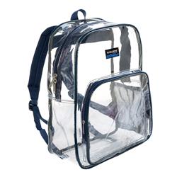 17 In. Classic Clear Pvc Backpack, Navy - Case Of 20