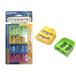 2 Hole Sharpeners, Assorted Color - 4 Piece - Case Of 24