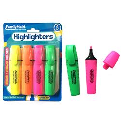 Assorted Color Chisel Tip Highlighters - 4 Piece - Case Of 24