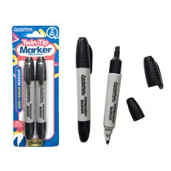 2340490 Twin Tip Permanent Marker, Black - Case Of 24