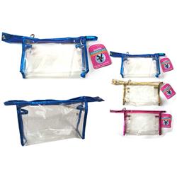 2340499 Clear Vinyl Cosmetic Makeup Bag With Zipper, Assorted Color - Case Of 12