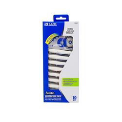 2340114 5 Mm X 394 In. Bazic Jumbo Correction Tape White Grip - 10 Per Pack - Case Of 12