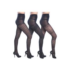 Womens Fashion Textured Tights 3 Styles - Queen Size - Case Of 12