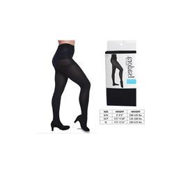 Isadora Womens Opaque Tights With Spandex, Black - Assorted Size - Case Of 36