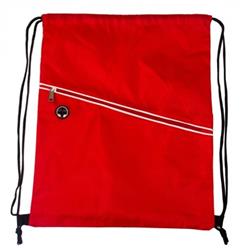 2339878 16 In. Premium Drawstring Backpack, Red - Case Of 48