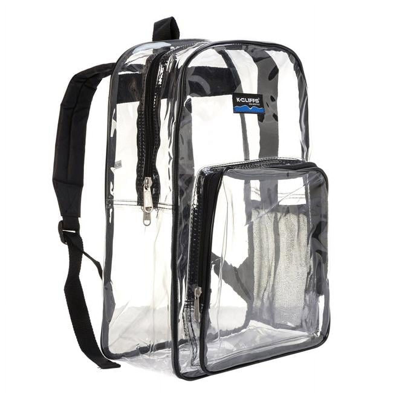 2340179 17 In. Classic Clear Pvc Backpack, Black - Case Of 20