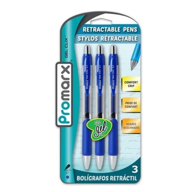 2324348 Retractable Gel Pens, Blue - 3 Count - Case Of 48