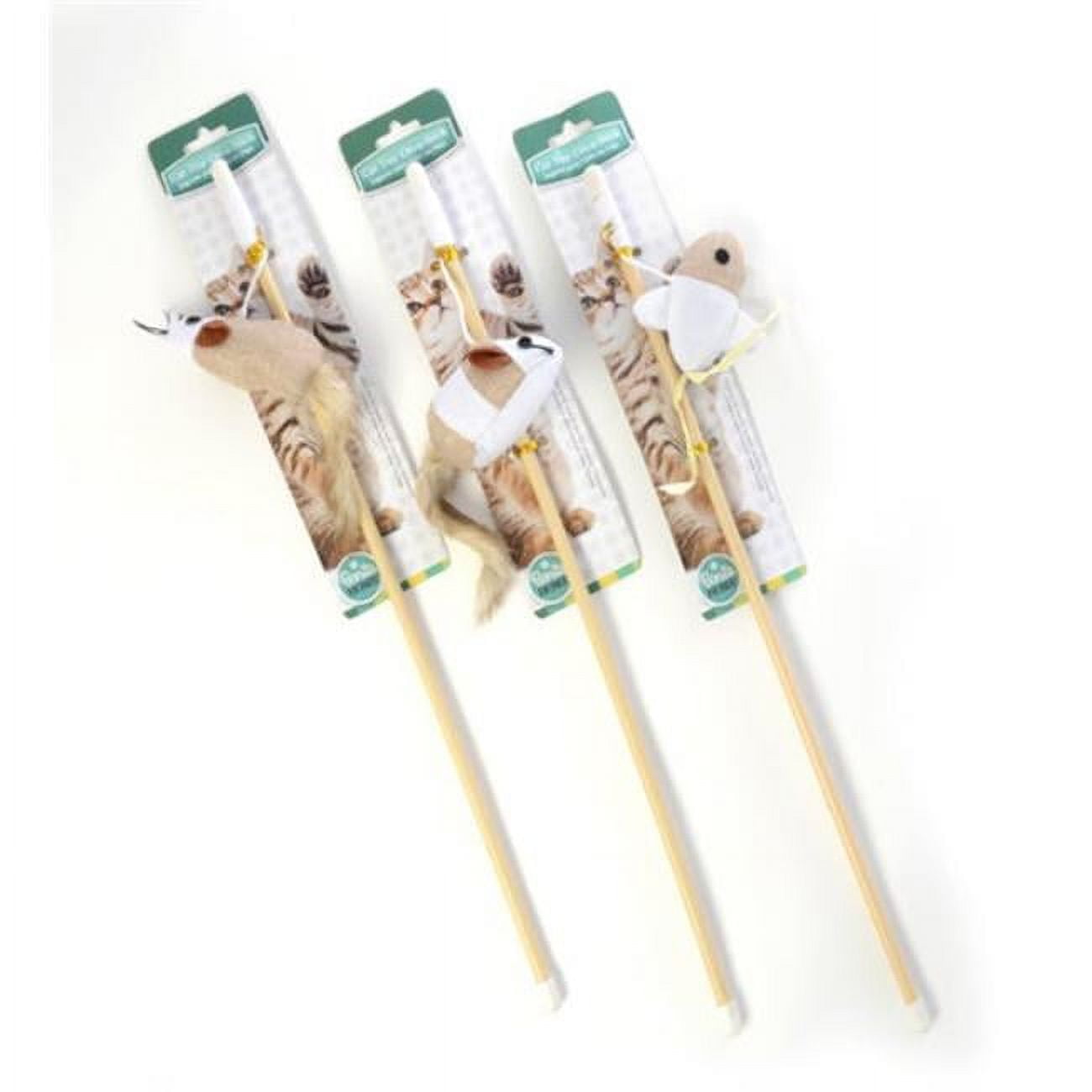 2324474 Cat Toy On Stick 18 In. Assorted Color Designs - Case Of 96