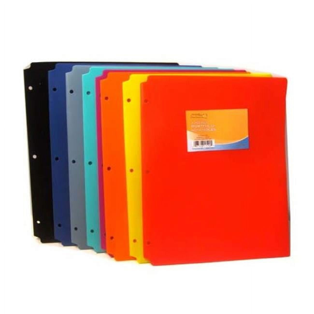 2324661 2 Pocket Portfolio With Prongs, Assorted Color Summer Colors - Case Of 48