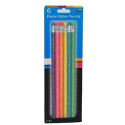 2329645 Pastel Glitter Pencils - 6 Count - Case Of 48