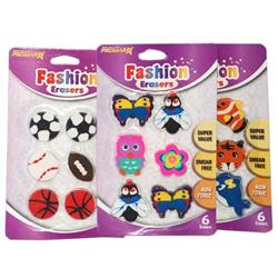 2329658 Fashion Erasers, Assorted Color - 6 Count - Case Of 48