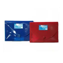 2329728 13 Pocket Letter Size Expanding Files, Blue & Red - Case Of 12