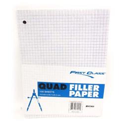 2329835 Filler Paper Quad Ruled - Case Of 48