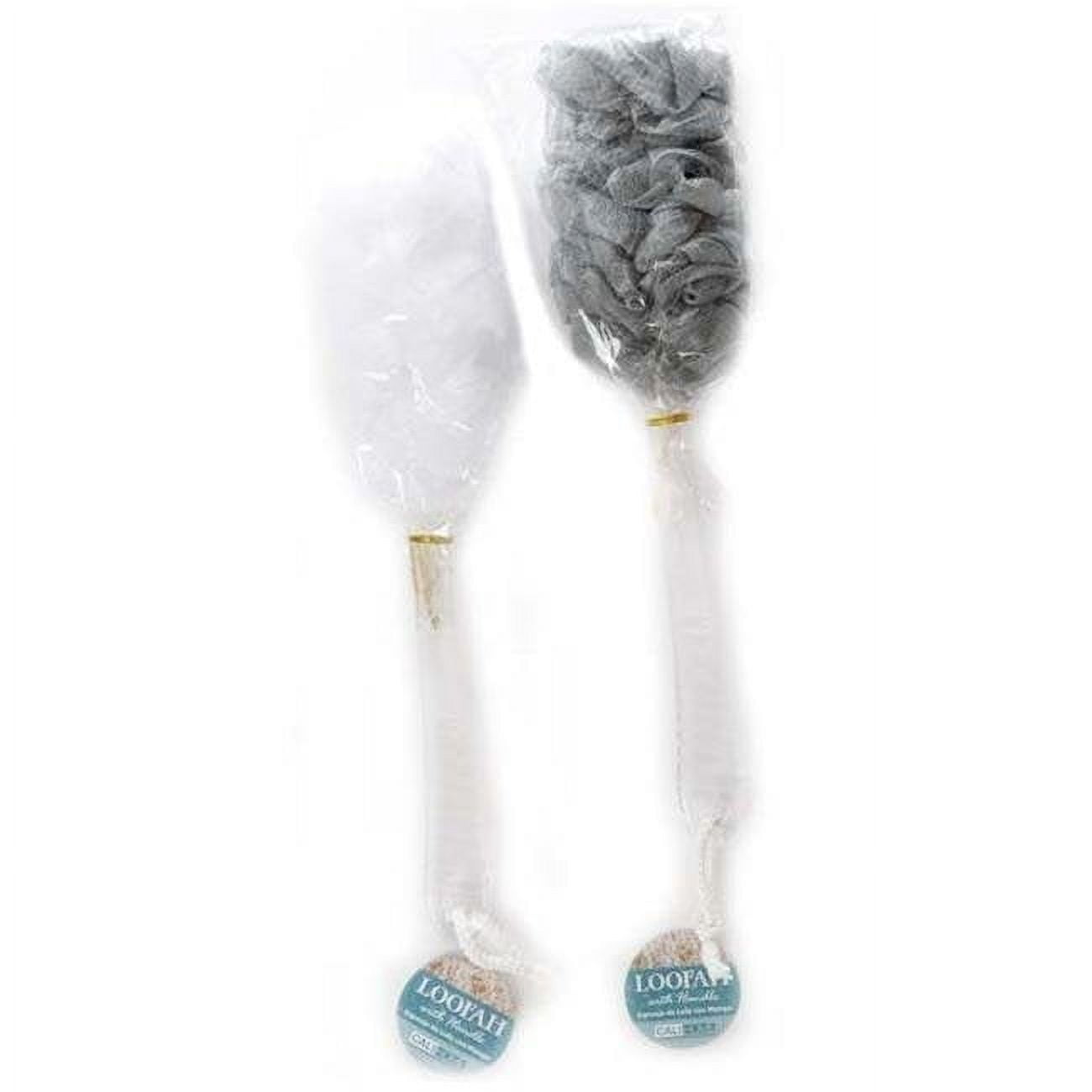 2329967 Bath Loofah With Handle, White & Grey - Case Of 96