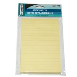 2330065 4 X 6 In. Yellow Ruled Sticky Notes - 100 Sheet - Case Of 144