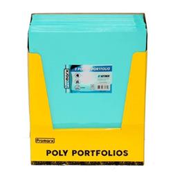 2330090 2 Pocket Portfolio, Pastel Aqua - Case Of 48