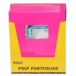 2330097 2 Pocket Portfolio, Neon Pink - Case Of 48