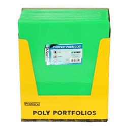 2330098 2 Pocket Portfolio, Neon Green - Case Of 48