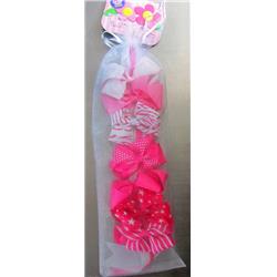 2334315 7 Day Pink Bow Clips - Case Of 48