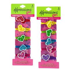 2334322 Heart Ponytails - 5 Pieces, Assorted Color - Case Of 48