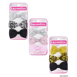 2334451 Glitter Animal Bows Clips, Assorted Color - 3 Piece - Case Of 48