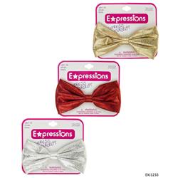 2334473 Cracked Metallic Bow Salon Clips, Assorted Color - Case Of 48