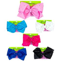 2334494 Bright Jojo Bow With Matching Rhinestones, Assorted Color - Case Of 48
