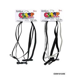 2334535 Black & White Clasp Free Bow Headwrap - 3 Piece - Case Of 48