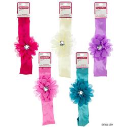 2334589 Satin Headwrap With Stone Flower, Assorted Color - Case Of 48