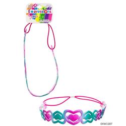 2334593 Jelly Rainbow Heart Plastic Headwrap - Case Of 48