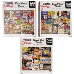 2340238 14 X 11 In. Kellogs Vintage Retro Cereal Puzzles, Assorted Color - 500 Piece - Case Of 18