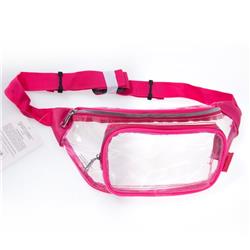 2341477 Clear Transparent Waist Travel Fanny Packs, Pink - Case Of 24