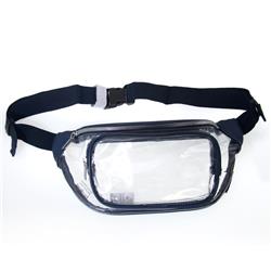 2341481 Clear Transparent Waist Travel Fanny Packs, Navy - Case Of 24