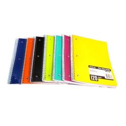 2330044 120 Page Wide Ruled Spiral Notebook, Assorted Color - Case Of 24