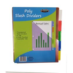 2342122 Poly Slash Dividers - 5 Tabs - Case Of 48