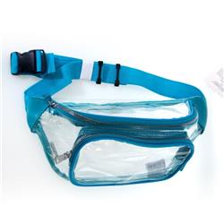 2341479 Clear & Turquoise Waist Travel Fanny Packs - Case Of 24
