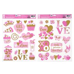2341540 Valentine Simply Sweet Removable Glitter Clings - Case Of 48