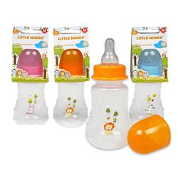 2342739 4 Oz Baby Bottle With Silicone Nipple, Blue, Pink & Orange - Case Of 48