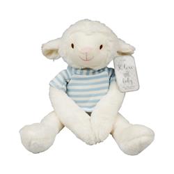 2342732 18 In. Baby Lamb Plush, Cream & Light Blue - Case Of 12