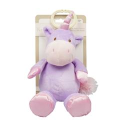 2342709 10 In. Baby Unicorn Pram Toy With Rattle, Purple - Case Of 24