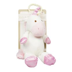 2342711 10 In. Baby Unicorn Pram Toy With Rattle, White & Pink - Case Of 24