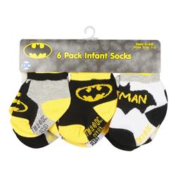 2342671 Batman Infant Socks - 0-6 Months - Case Of 96 - Pack Of 6