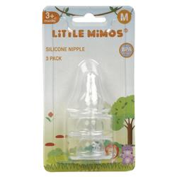 2345228 Little Mimos Regular Bottle Silicone Nipple - Medium Flow - Case Of 144 - Pack Of 3