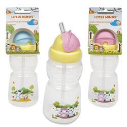 2345231 Little Mimos 8 Oz Sport Sipper With Retractable Straw - Safari Friends - Case Of 144